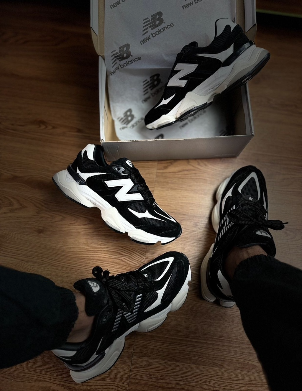 New Balance 9060 Unisex - Negro/Blanco (Lanzamiento)