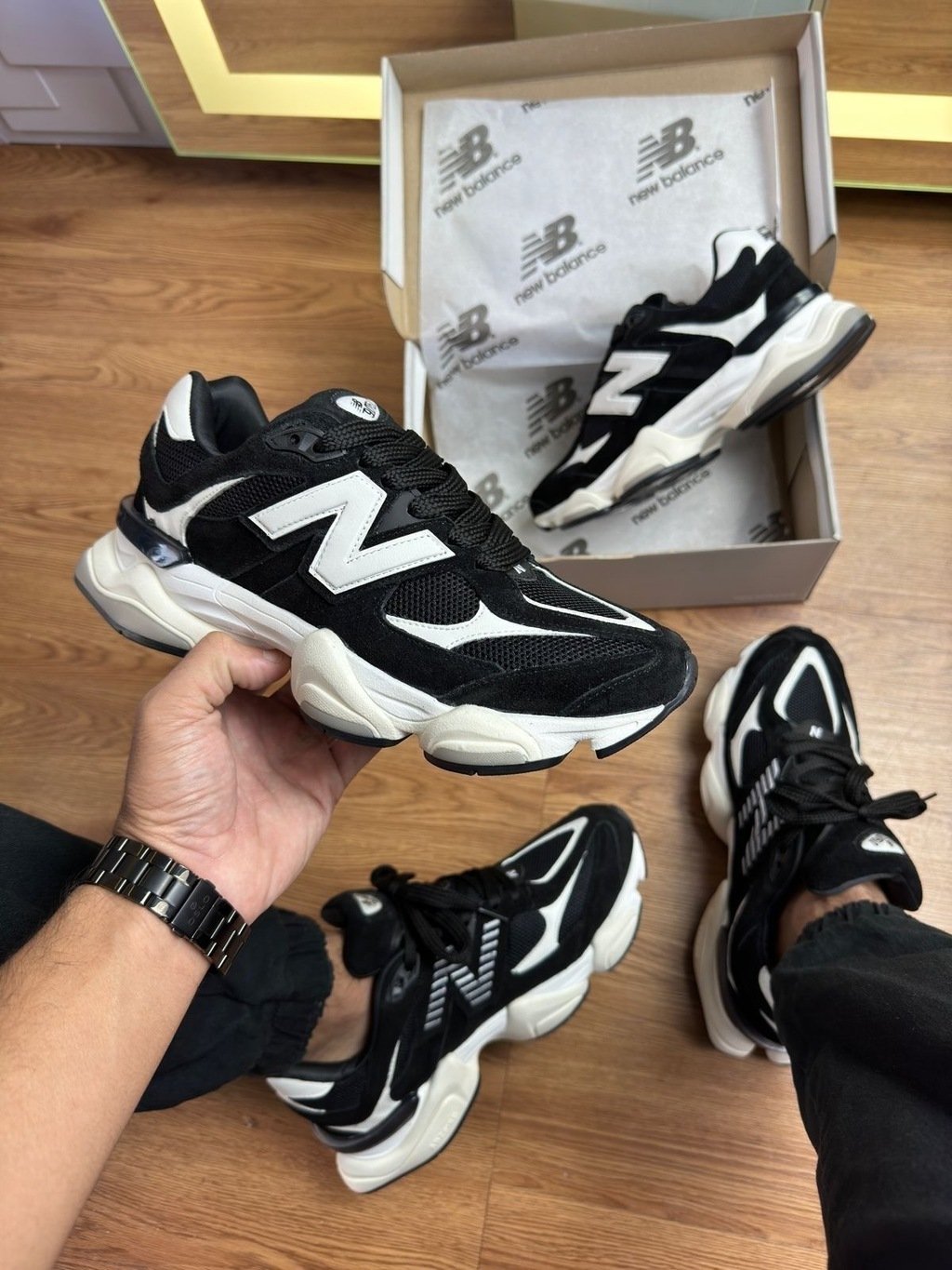 New Balance 9060 Unisex - Negro/Blanco (Lanzamiento)