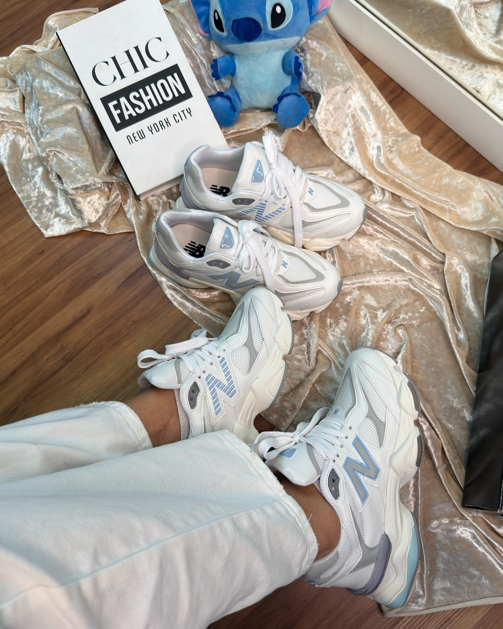 New Balance 9060 Unisex - Blanco/Gris/Azul (Lanzamiento)