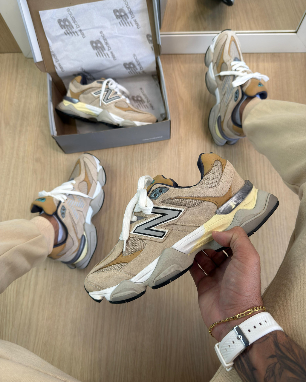 New Balance 9060 Unisex - Marrón/Beige/Gris (Lanzamiento)